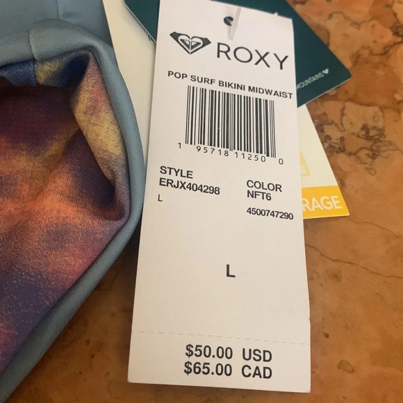 Roxy pop Surf mid waist bikini bottoms NWT L - Picture 12 of 12